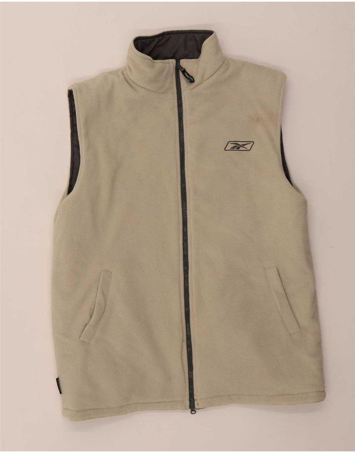 Reebok Womens Reversible Polstret Gilet UK 14 Large Grå