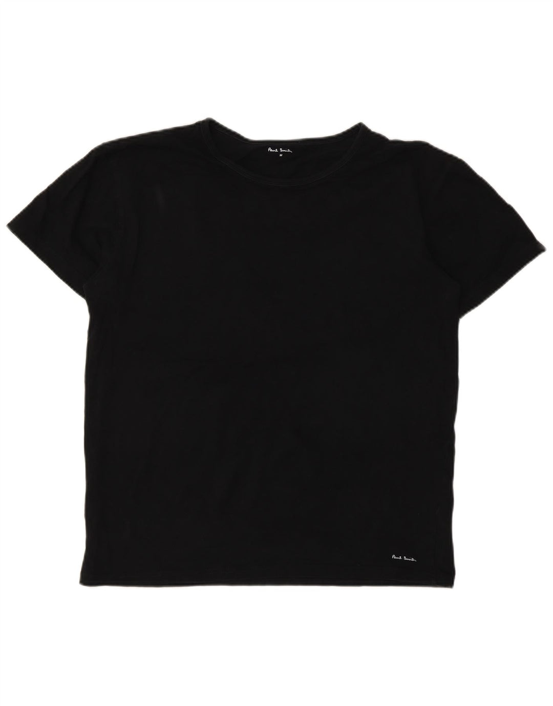 Paul Smith Dame T-Shirt Top UK 14 Medium Sort Bomuld