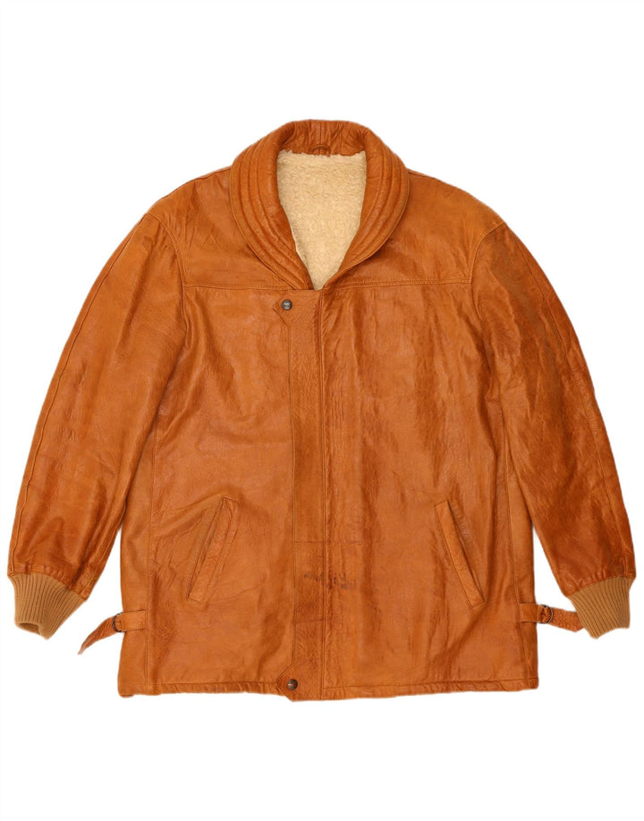 Liverpool Herre Sherpa Læderjakke UK 42 XL Brun Læder