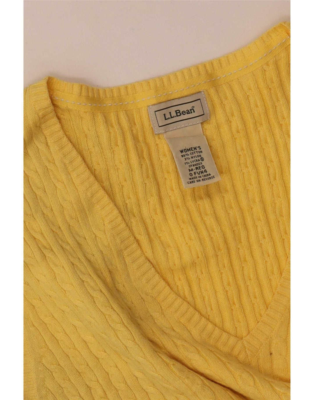 L.L.Bean Dame Vest Tank Top UK 12 Medium Gul Bomuld