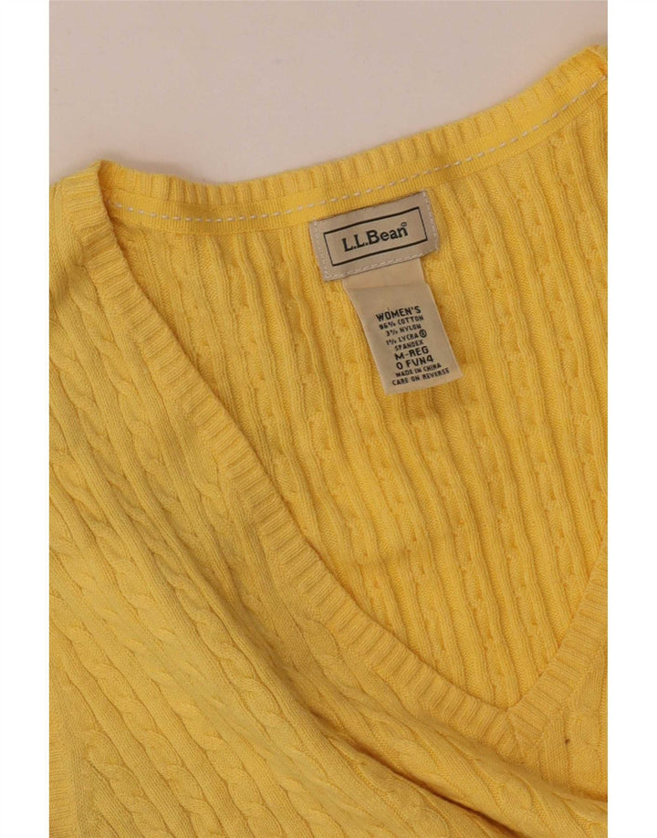 L.L.Bean Dame Vest Tank Top UK 12 Medium Gul Bomuld