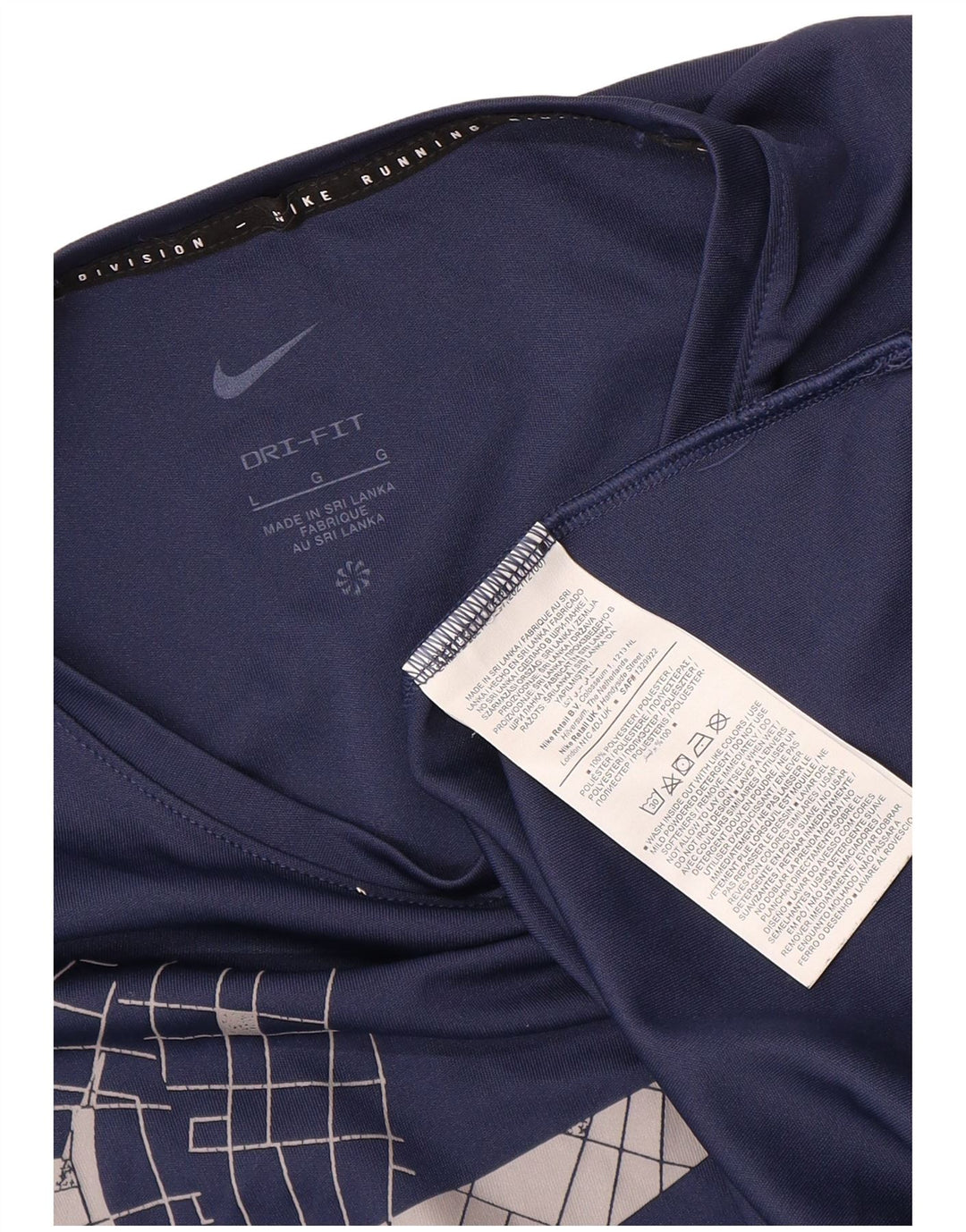 Nike grafisk T-shirt top til mænd, stor marineblå polyester