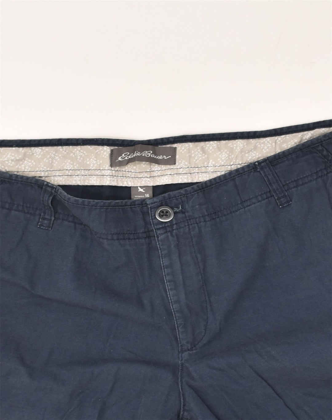 EDDIE BAUER Womens Chino Shorts US 16 2XL W38  Navy Blue Cotton | Vintage Eddie Bauer | Thrift | Second-Hand Eddie Bauer | Used Clothing | Messina Hembry 