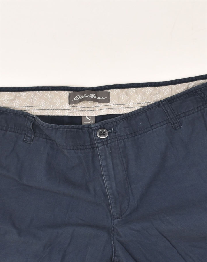 EDDIE BAUER Womens Chino Shorts US 16 2XL W38  Navy Blue Cotton | Vintage Eddie Bauer | Thrift | Second-Hand Eddie Bauer | Used Clothing | Messina Hembry 