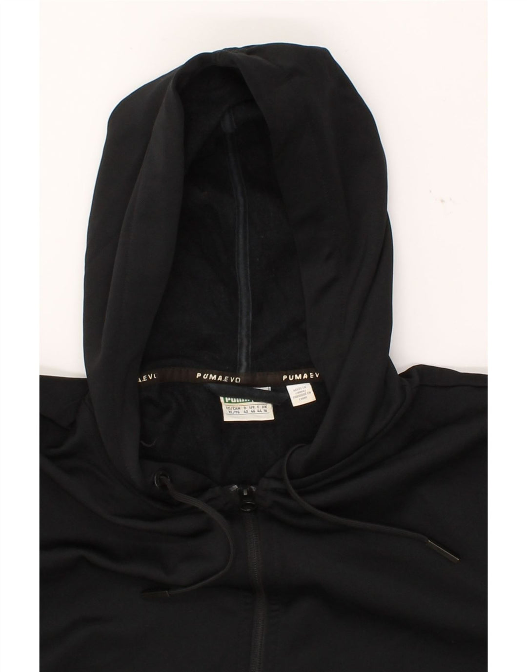 PUMA Womens Zip Hoodie Sweater UK 16 Large Black Colourblock Polyester Vintage Puma and Second-Hand Puma from Messina Hembry 