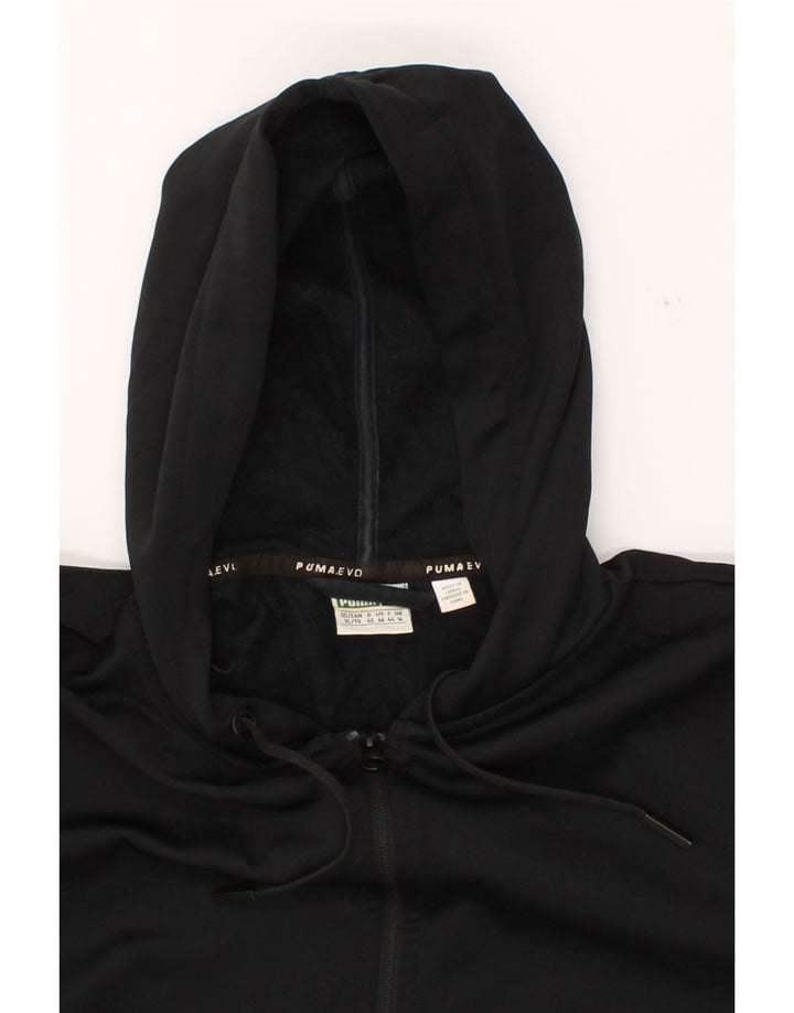 PUMA Womens Zip Hoodie Sweater UK 16 Large Black Colourblock Polyester Vintage Puma and Second-Hand Puma from Messina Hembry 