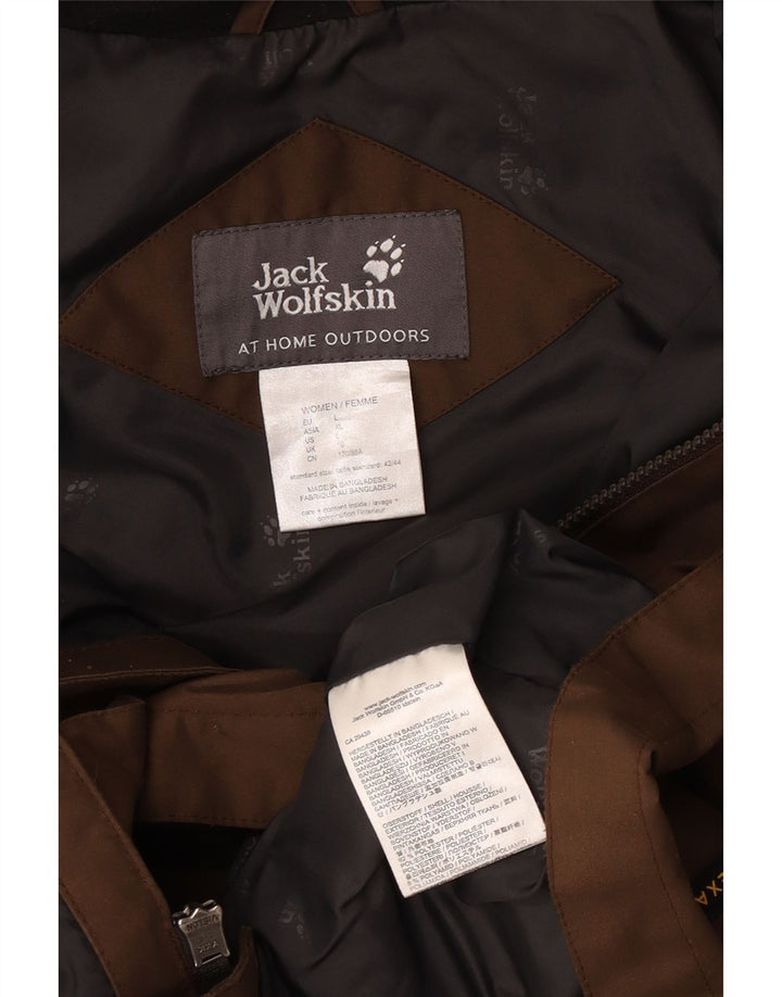 Jack Wolfskin Dame Hættevindjakke UK 16 Stor brun polyester