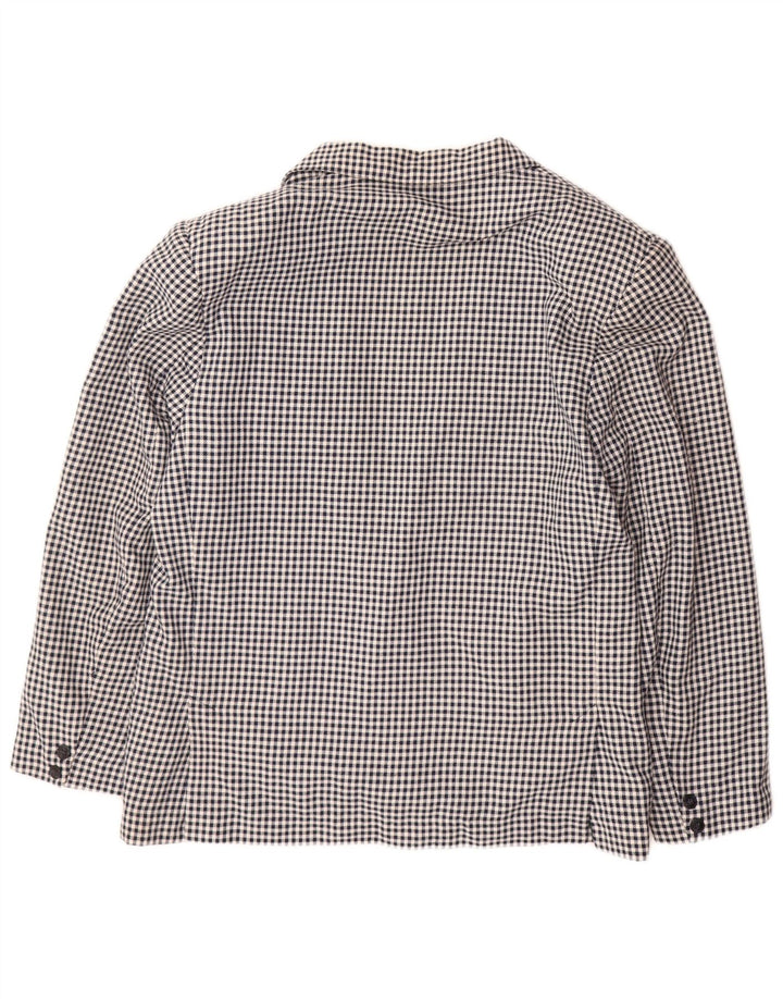 POP 84 Herre 1-knap blazerjakke UK 40 Stor marineblå Gingham Wool
