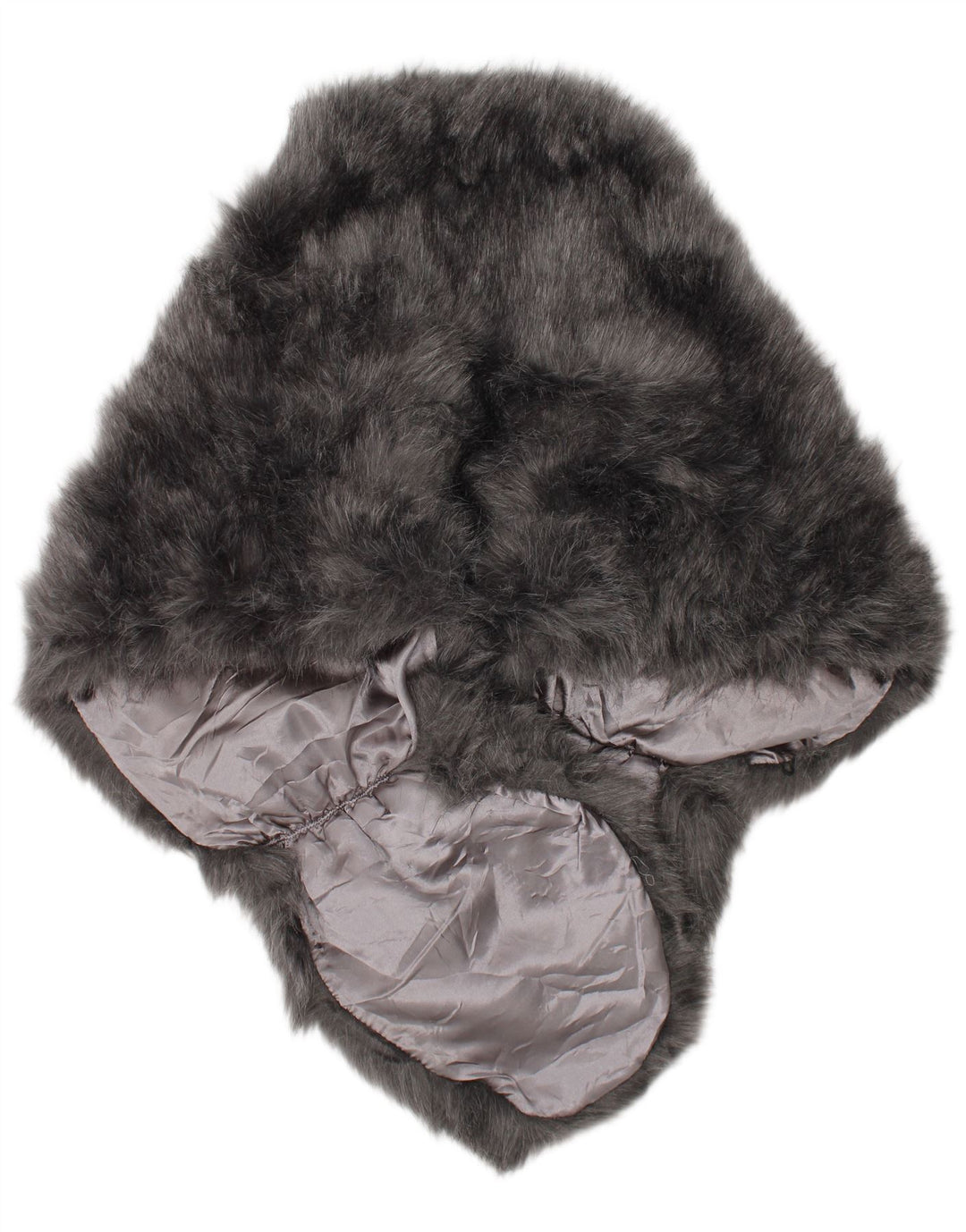 Vintage Dame imiteret Pels Stole Tørklæde One Size Grå Klassisk