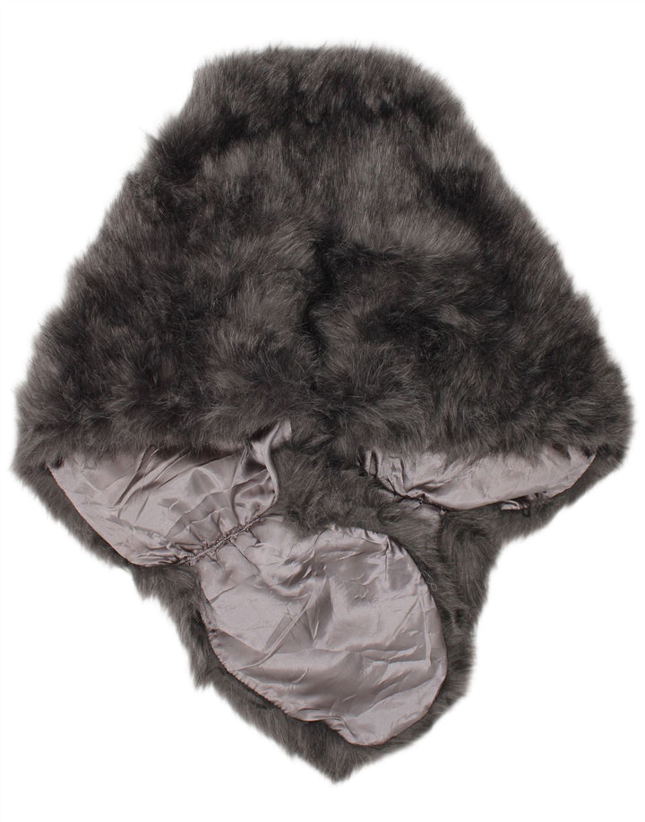 Vintage Dame imiteret Pels Stole Tørklæde One Size Grå Klassisk