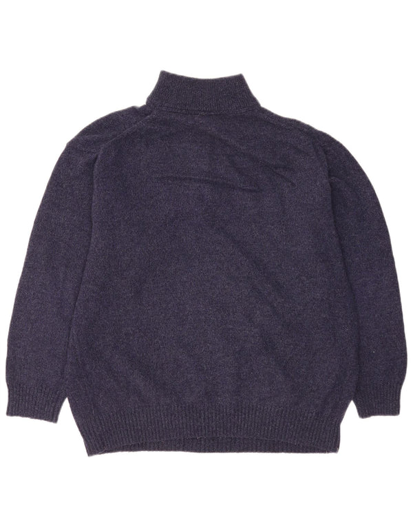 Murphy & Nye Mens Zip Neck Jumper Sweater Large Navy Blue Wool