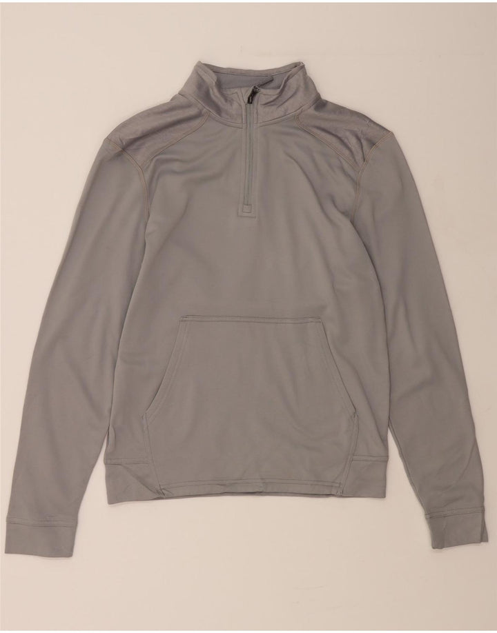 CHAMPION Mens Zip Neck Sweatshirt Jumper Small Grey Polyester Vintage Champion and Second-Hand Champion from Messina Hembry 