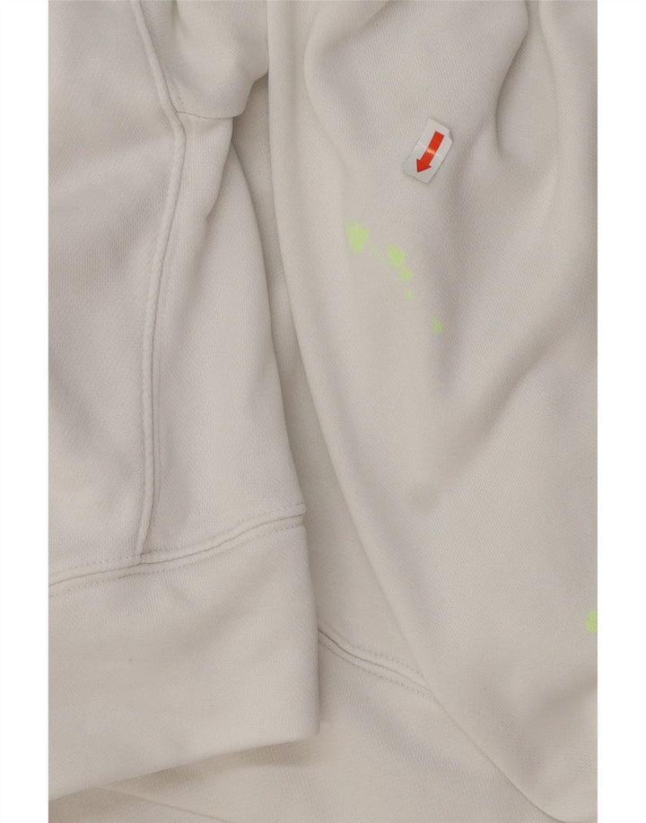 ADIDAS Dame Oversized Crop Hoodie Jumper UK 10 Small White Bomuld