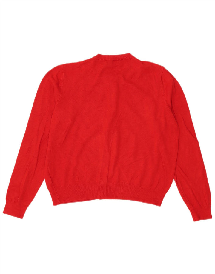 Marks & Spencer Dame Crop Cardigan Sweater UK 14 Medium Red Viscose