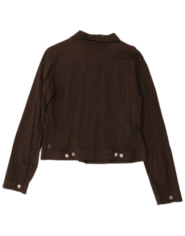 Les Copains Womens Bomber Jacket IT 46 Large Brown Cotton