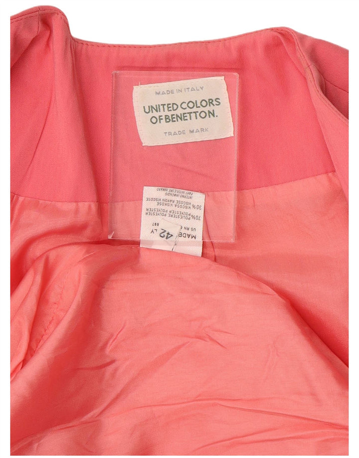 BENETTON Dame 1-knaps blazerjakke IT 42 Medium Pink Polyester