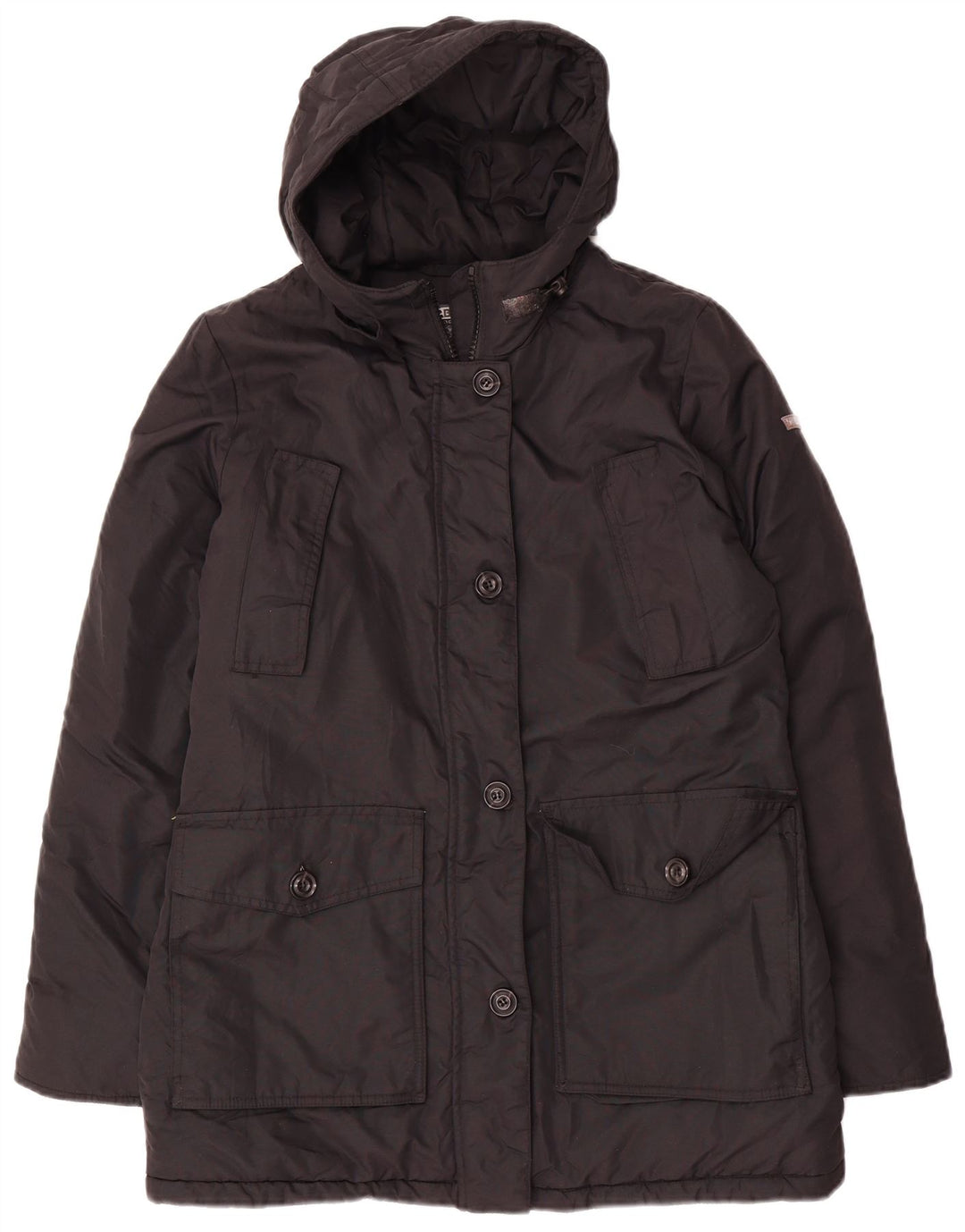 Brugi Dame Oversized hættepolstret jakke UK 10 Small Black Polyester