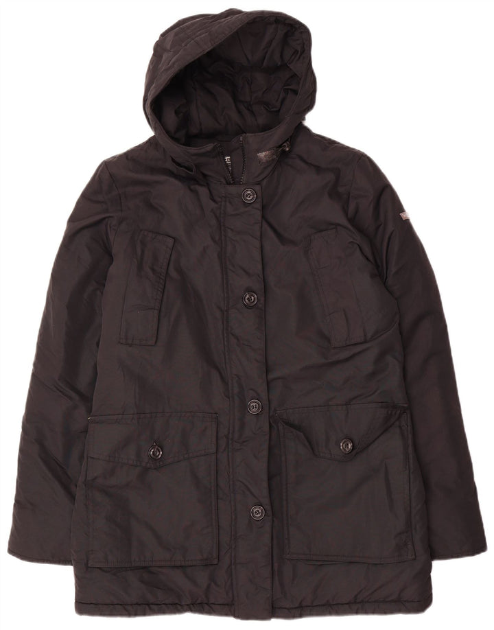 Brugi Dame Oversized hættepolstret jakke UK 10 Small Black Polyester