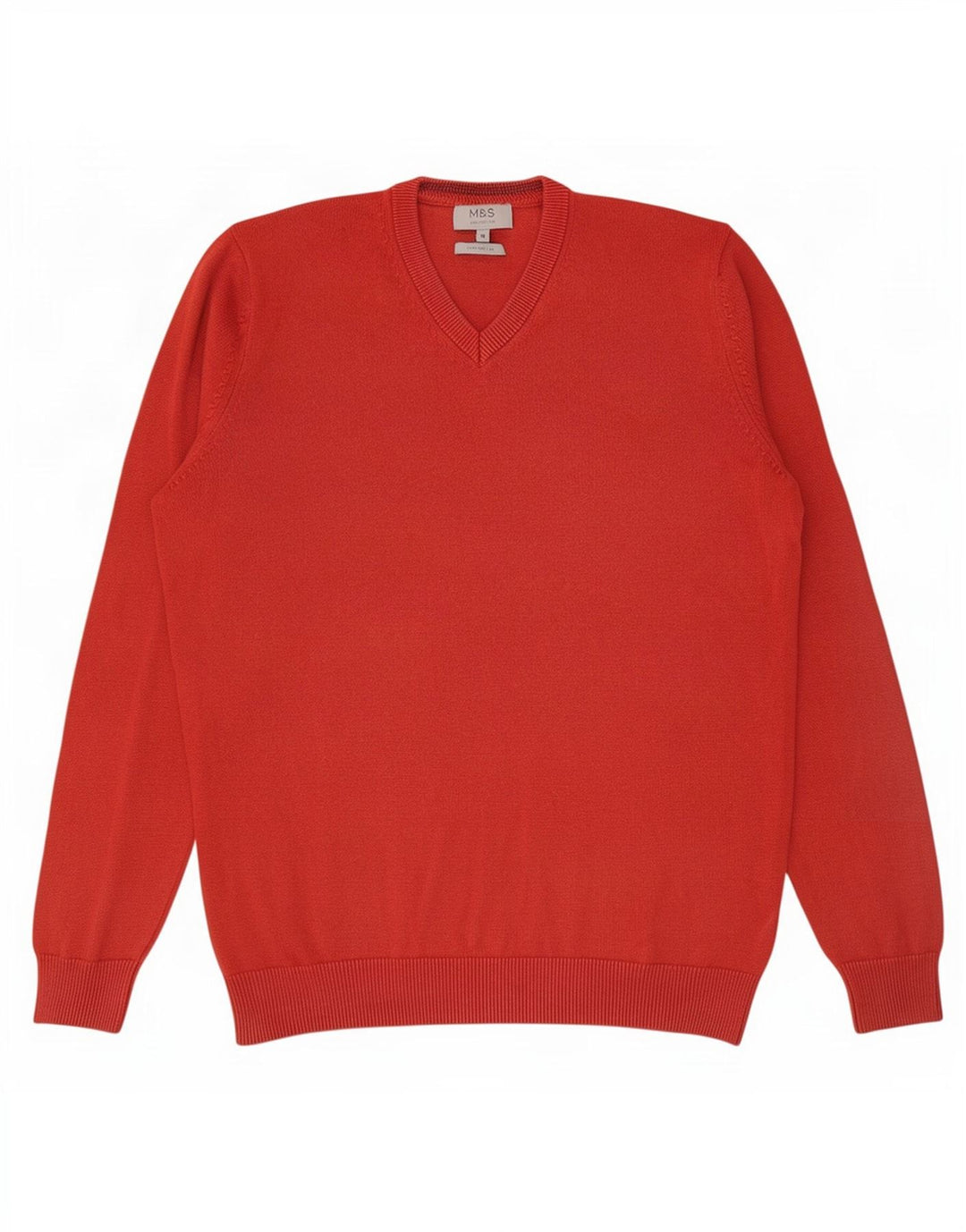 Marks & Spencer Herre V-hals sweater Medium rød bomuld