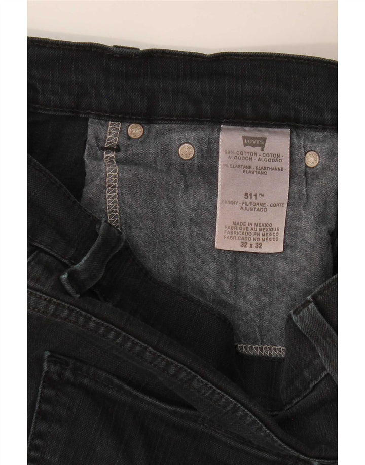Levi's Herre 511 Slim Jeans W32 L30 Sort Bomuld