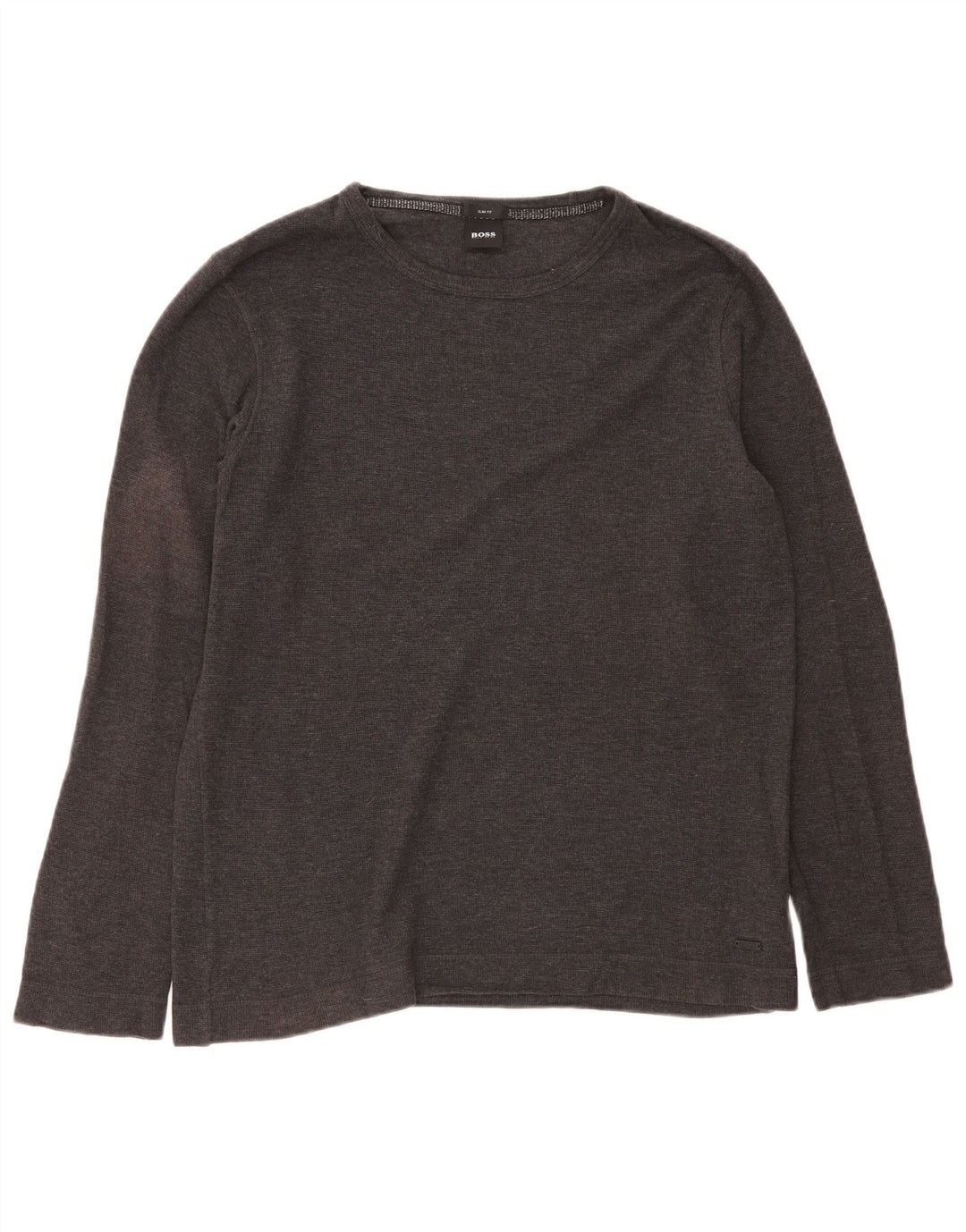 Hugo Boss Herre Slim Fit Top Langærmet Stor Grå Bomuld