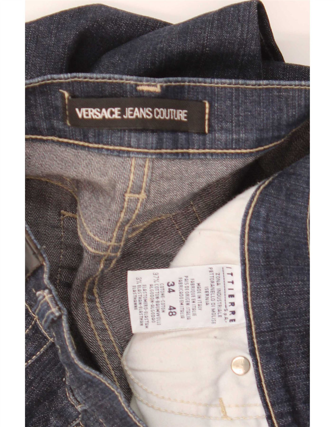Versace Herre Ittierre Straight Jeans W34 L30 Marineblå Bomuld
