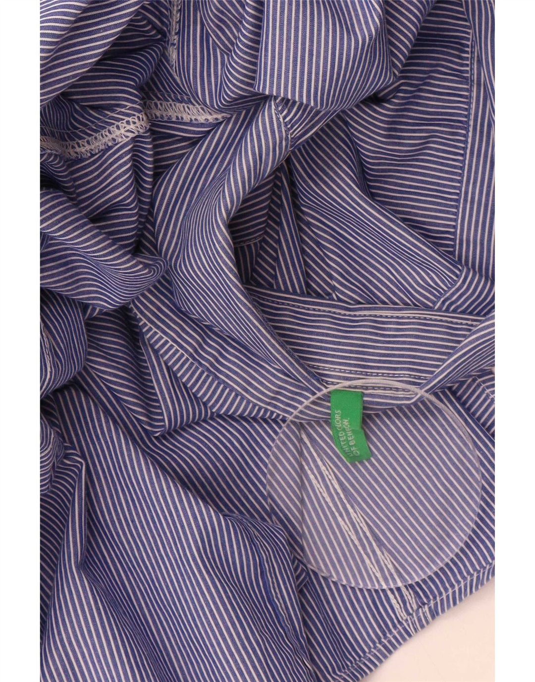 Benetton Herreskjorte Medium Blue Pinstripe