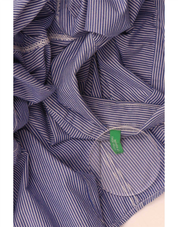Benetton Herreskjorte Medium Blue Pinstripe