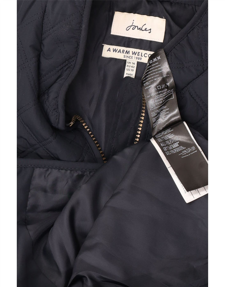 Joules Dame Quilted Gilet UK 14 Large Navy Blue Polyester