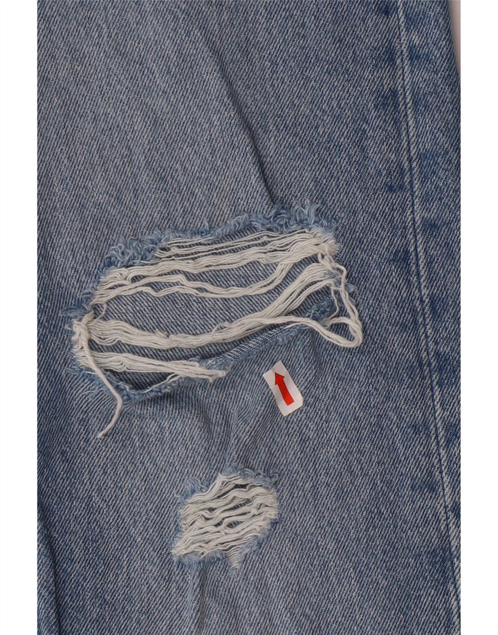 LEVI'S Mens 501 Distressed Straight Jeans W28 L30 Blue Cotton
