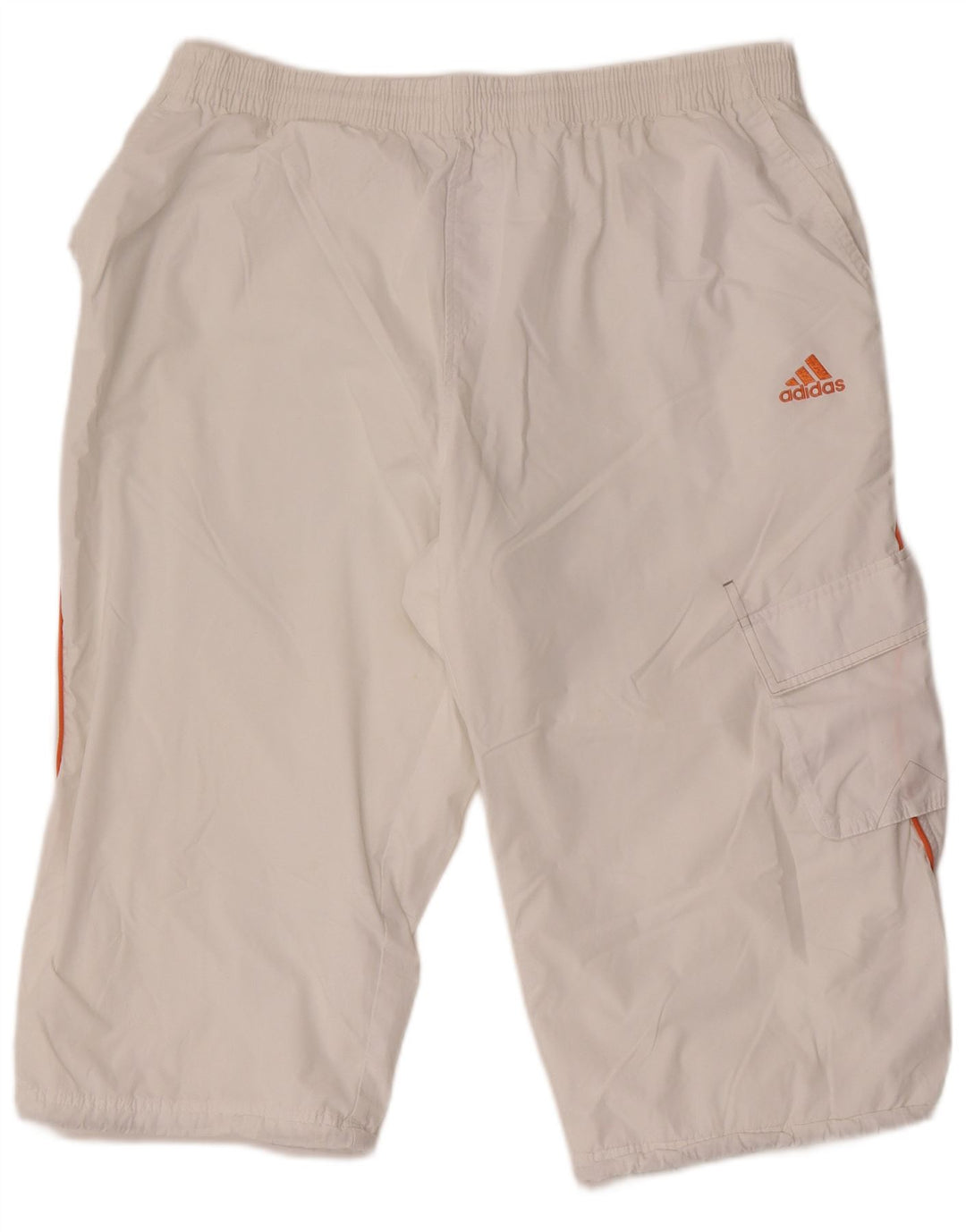 Adidas Herre Straight Cargo Capri Bukser XL W36 L19 Hvid Polyester
