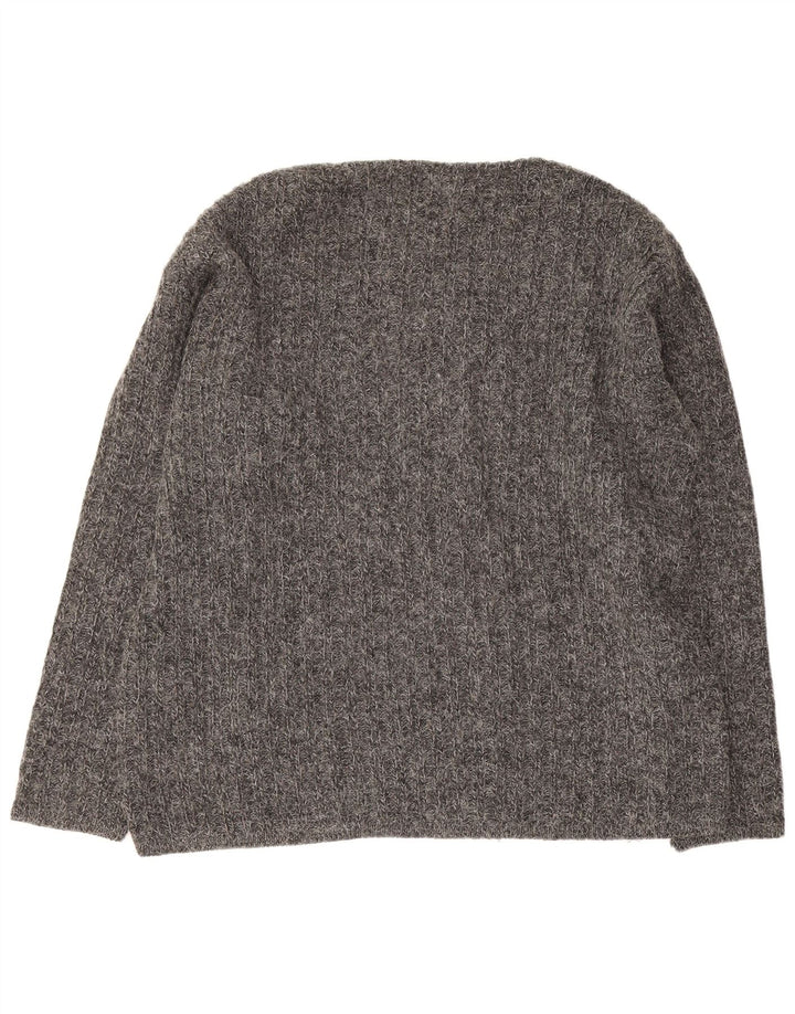Rifle Herre V-hals Jumper Sweater Stor Grå Akryl