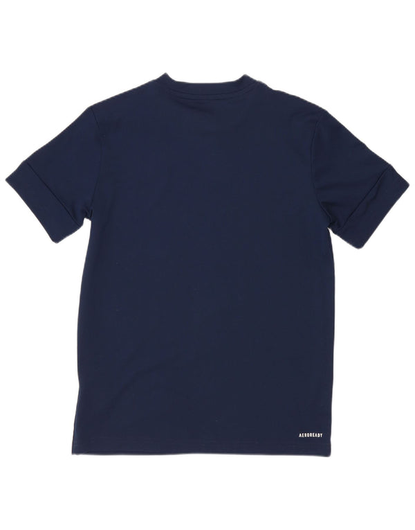 Adidas drenge Aeroready grafisk T-shirt top 11-12 år marineblå polyester