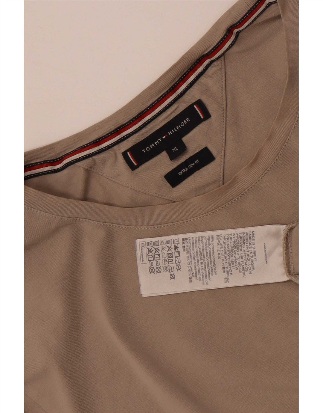 Tommy Hilfiger Herre Extra Slim T-Shirt Top XL Grå Bomuld