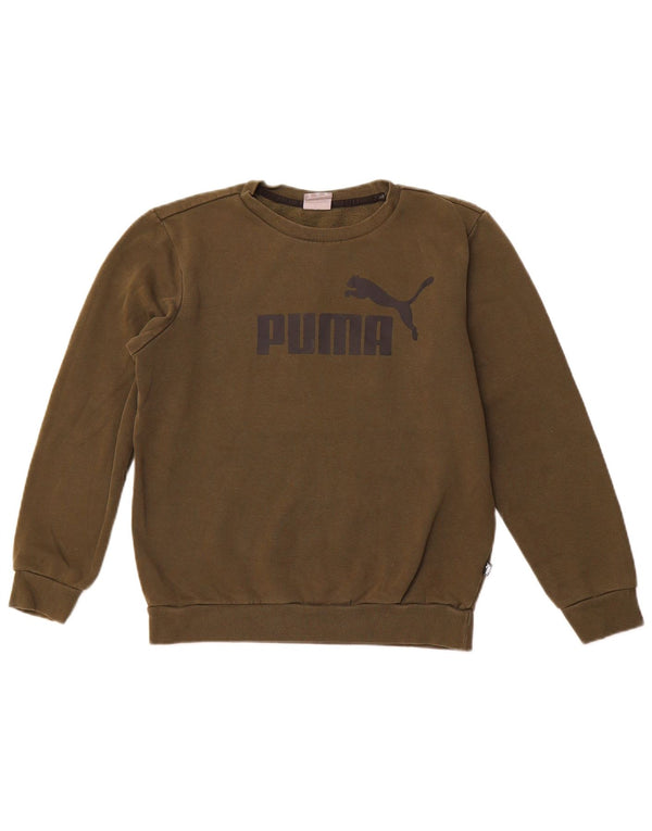 PUMA Grafisk sweatshirt til mænd XS Khaki Bomuld