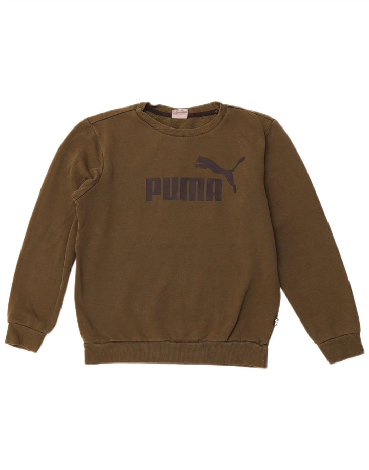 PUMA Grafisk sweatshirt til mænd XS Khaki Bomuld