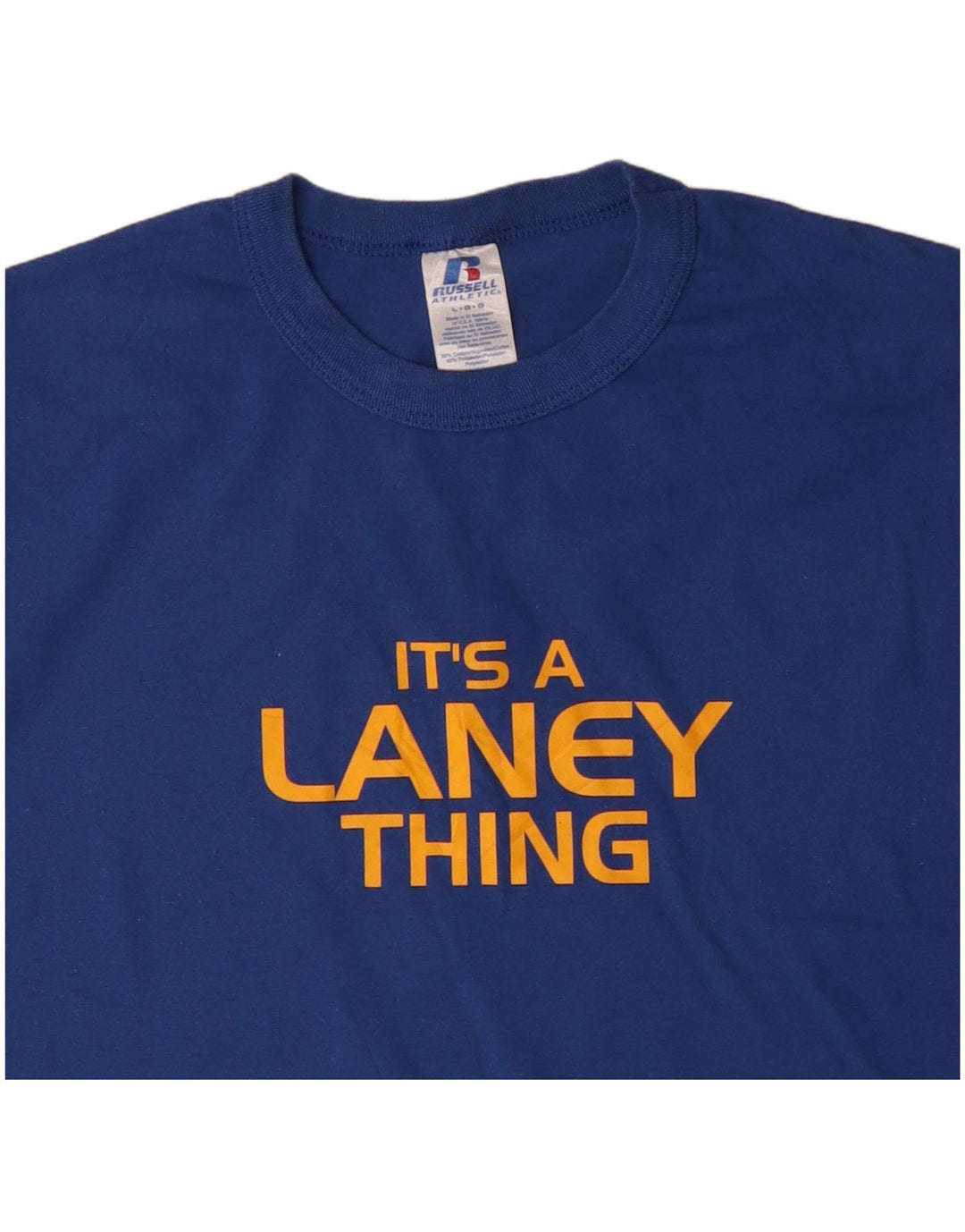 RUSSELL ATHLETIC Herre grafisk T-shirt Top Stor blå bomuld