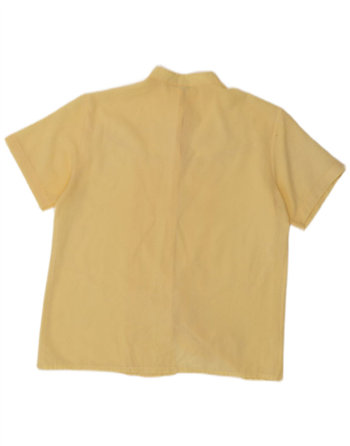 Ambra Kortærmet skjortebluse til kvinder UK 14 Medium Gul Polyester