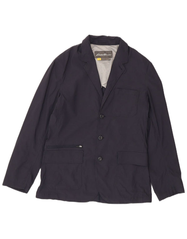 EDDIE BAUER Herre 3-knaps blazerjakke UK 40 Stor marineblå nylon
