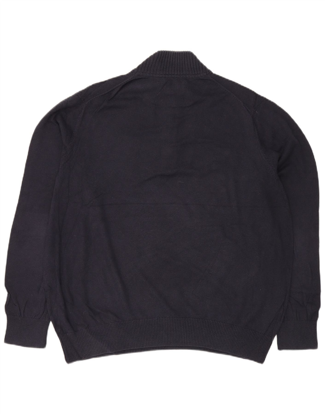 EDDIE BAUER Herre sweater med lynlåshals XL marineblå bomuld