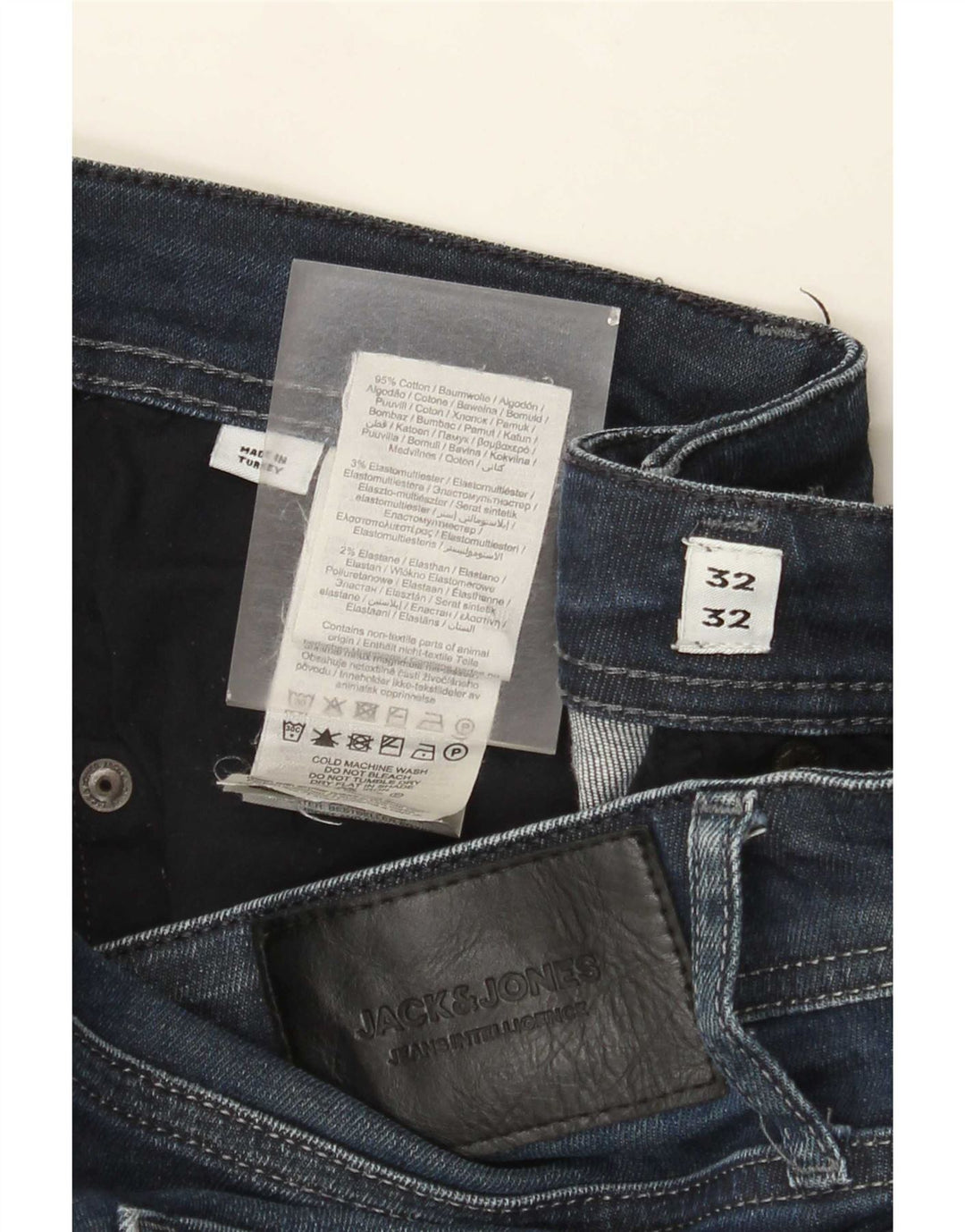 Jack & Jones Straight Jeans til mænd W32 L32 Blå Bomuld