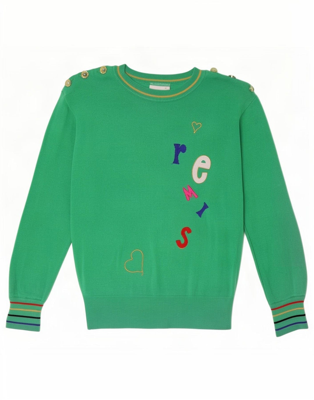 Basler Dame grafisk sweater med rund hals DK 14 Medium Grøn