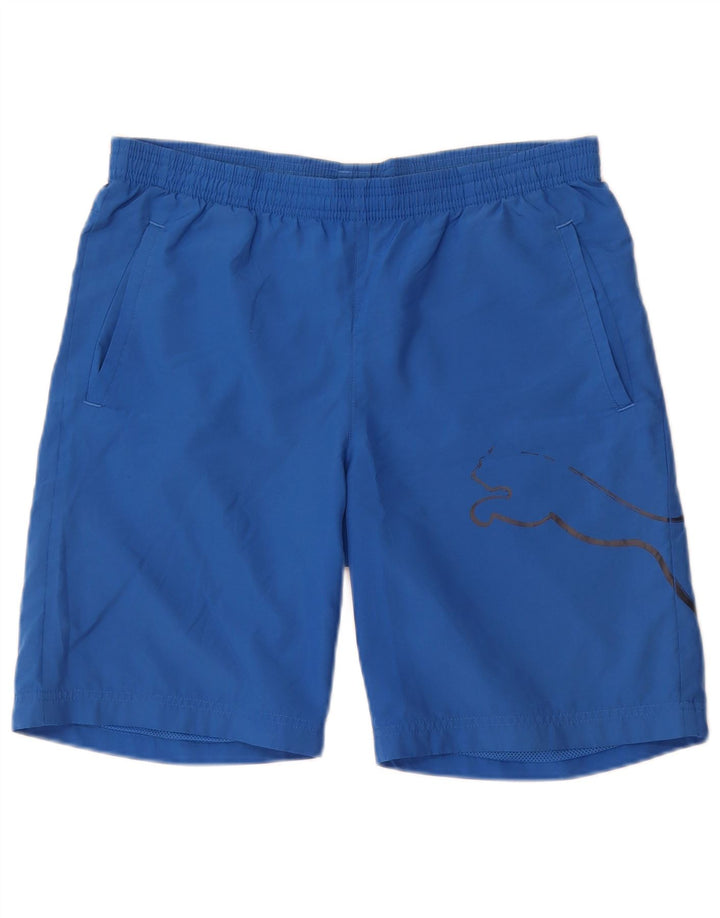 Puma drenge grafiske sportsshorts 13-14 år blå polyester