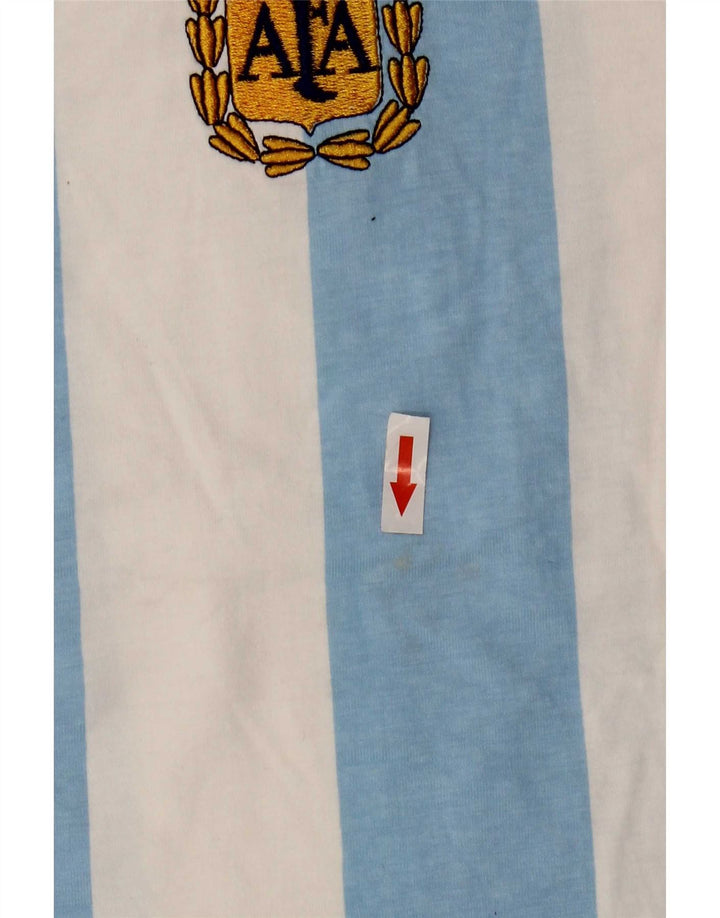Adidas Grafisk T-shirt top mellemblå stribet bomuld til mænd