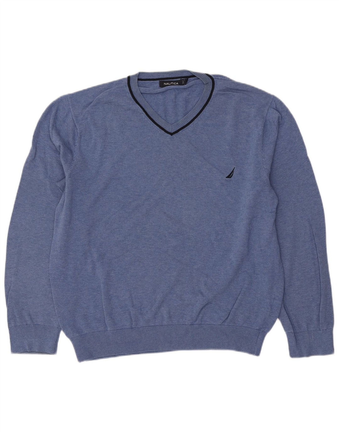 Nautica Herre V-hals sweater Stor blå bomuld