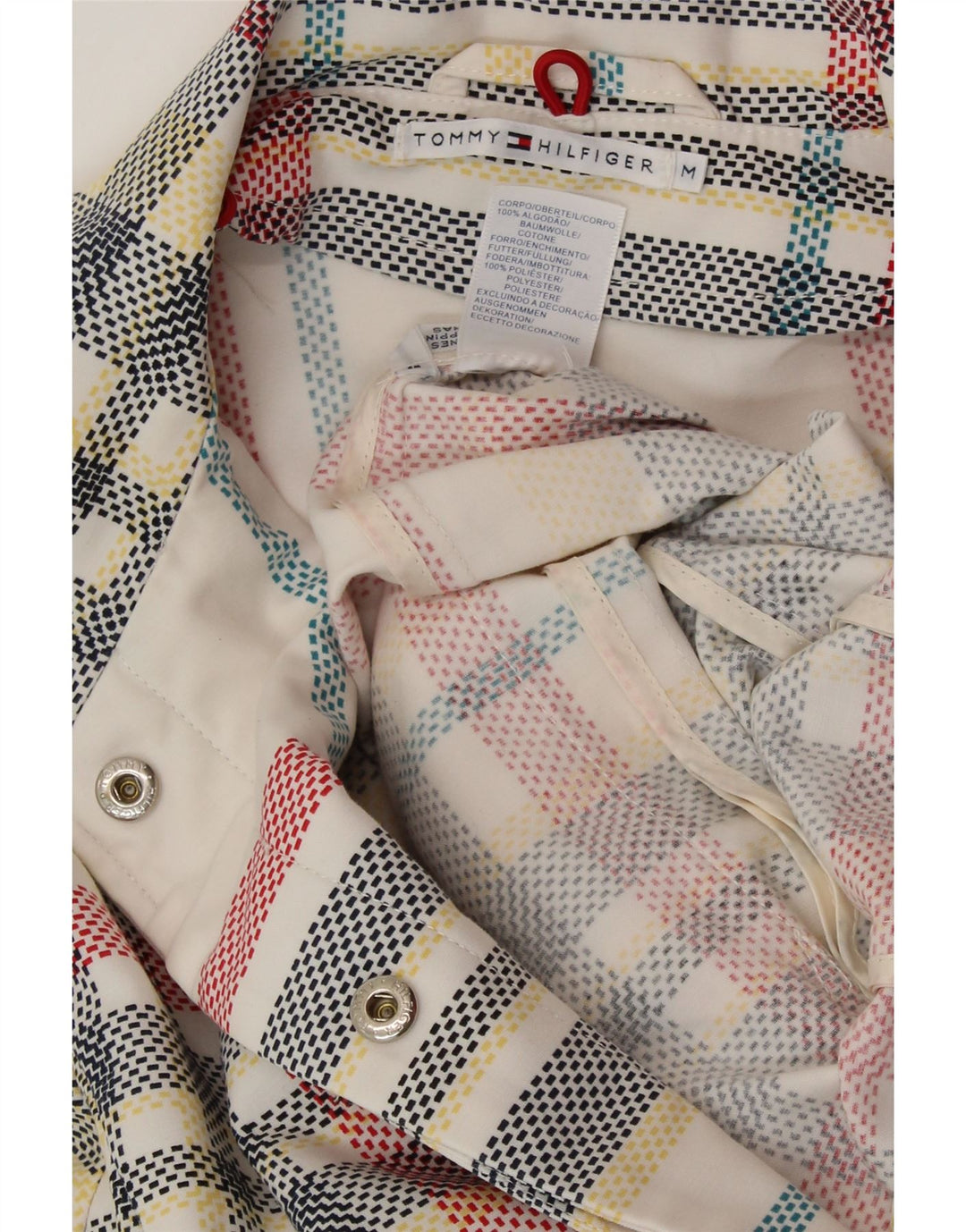 TOMMY HILFIGER Overfrakke til kvinder UK 14 Medium Off White Ternet bomuld