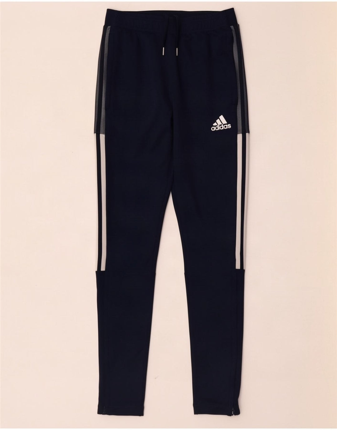 Adidas Dame træningsdragt Bukser UK 10 Small Navy Blue Polyester
