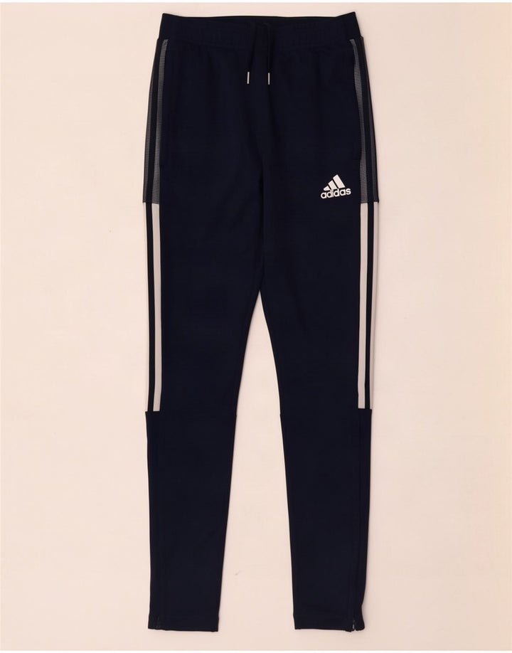 Adidas Dame træningsdragt Bukser UK 10 Small Navy Blue Polyester