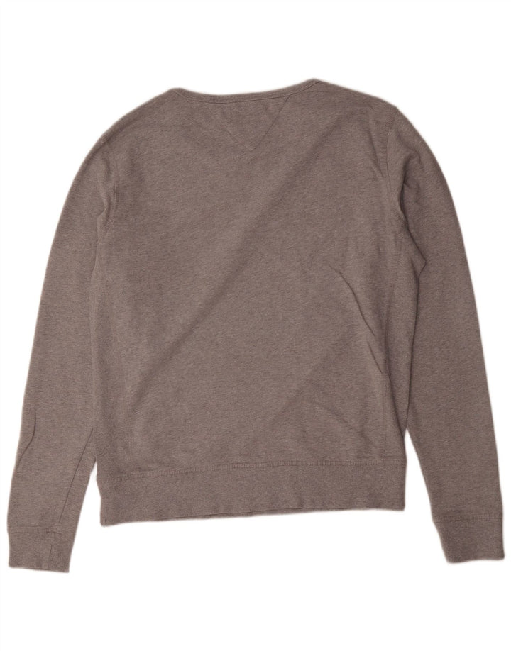 Tommy Hilfiger Herre grafisk sweatshirt Jumper Large Grå Flecked Bomuld