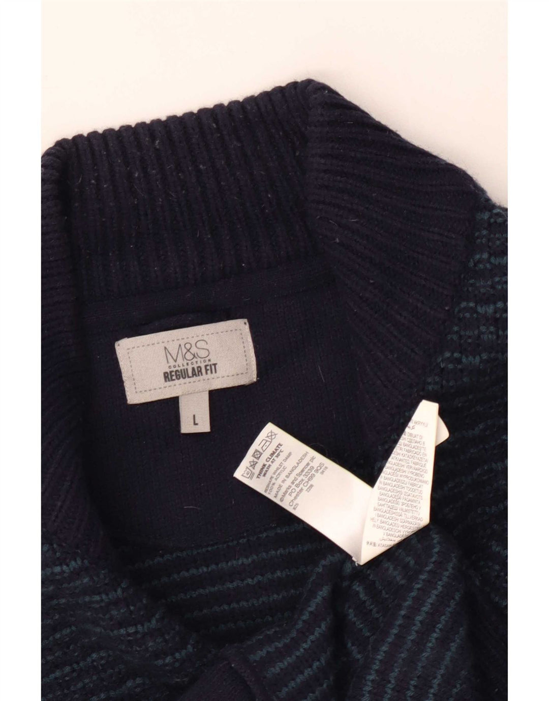 Marks & Spencer Herre Regular Fit cardigantrøje Stor marineblå akryl
